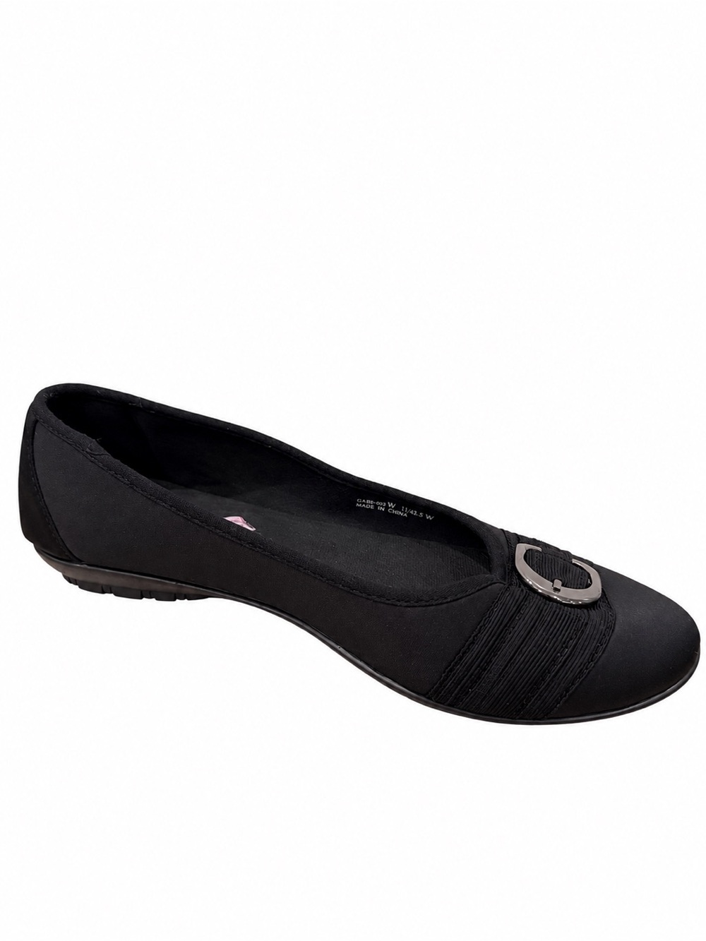 Dexflex Comfort Black Ballet Flats Silver Hardware Size 11W